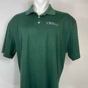Nike Dri-Fit Company Logo CRSfleet Golf Polo Shirt solid Green Men XXL